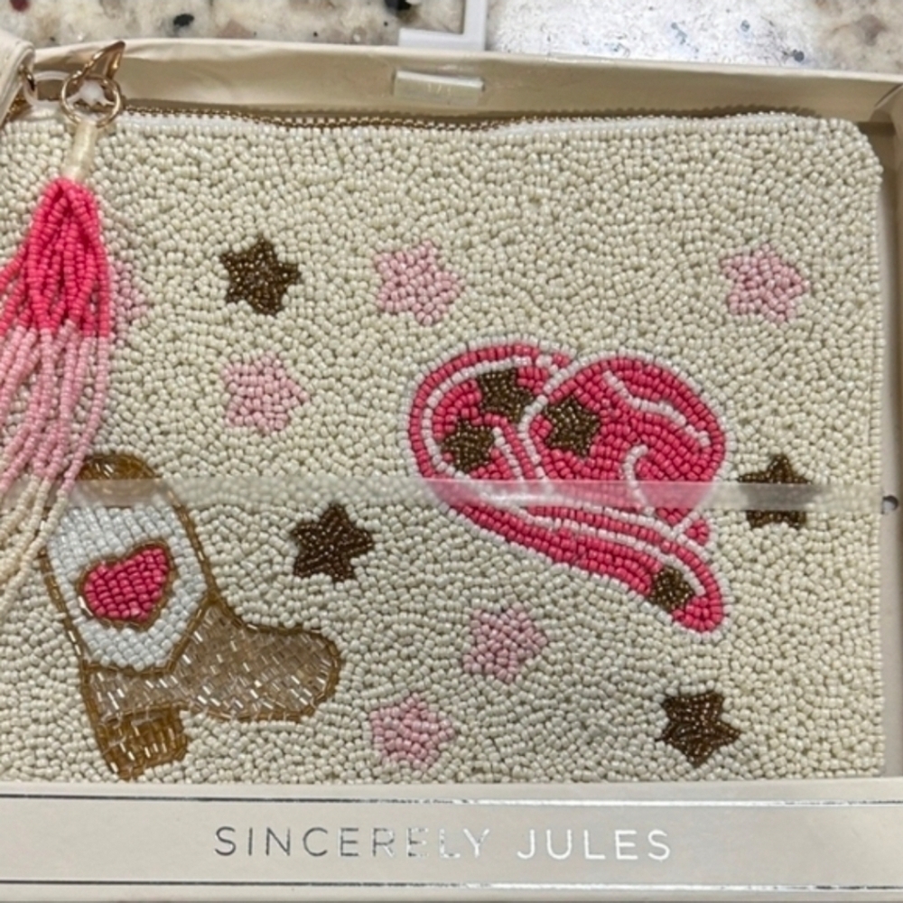 💕▪️Sincerely Jules▪️ Beaded Coin Purse with Cowboy Hat, Cowboy boot - Picture 4 of 5